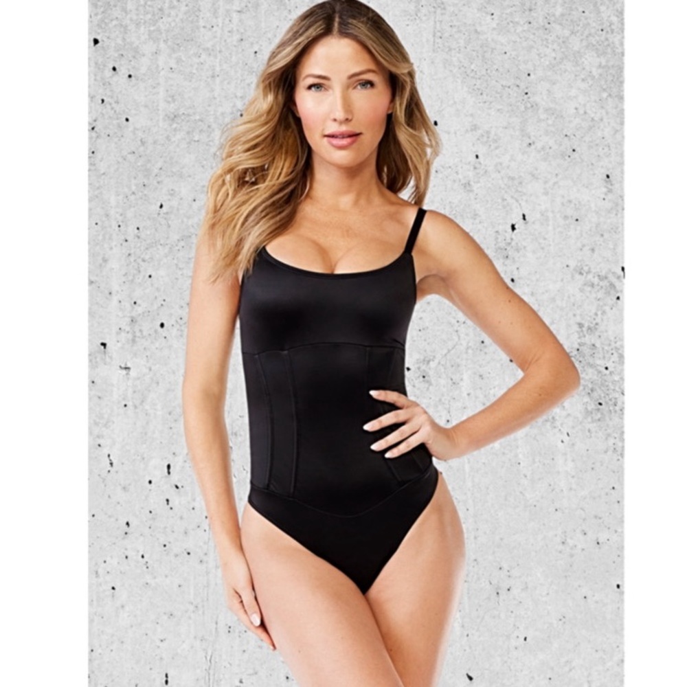 SATIN SCULPTING CORSET BODYSUIT-FLATTERING HOURGLASS LOOK&SUPPORTIVE BONING